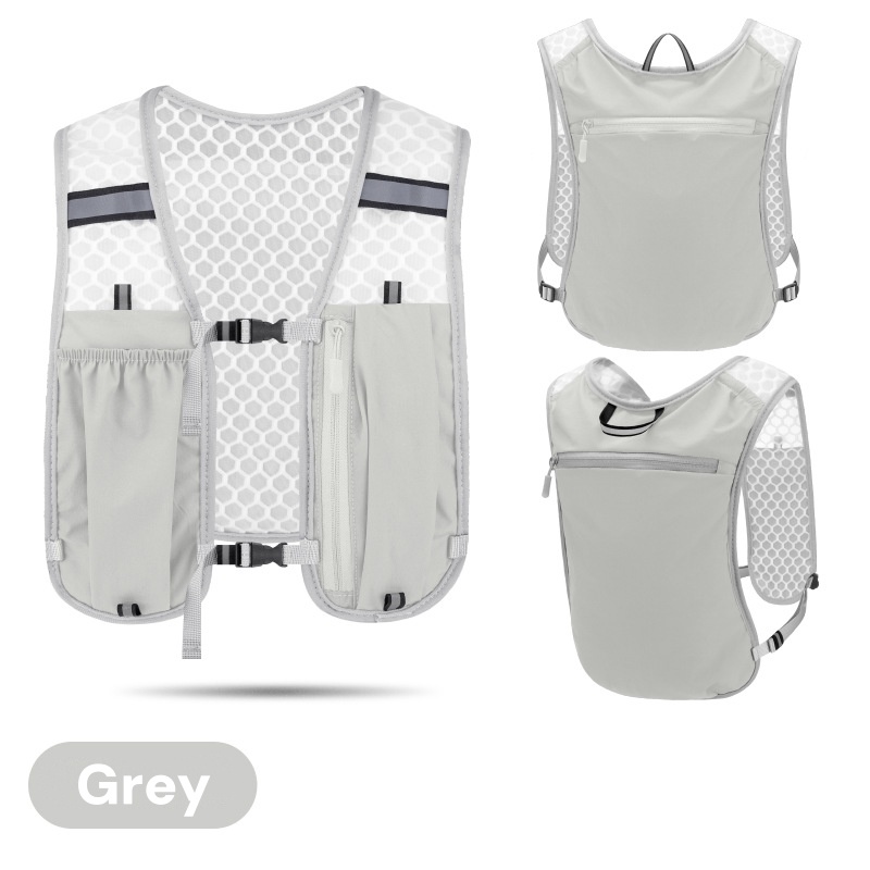 Outdoor Sports Hydration Vest Bag Men and Women Backpack for Running Climbing Hiking Cycling with a Water Bottle and Phone Pock: GRAY COLOR