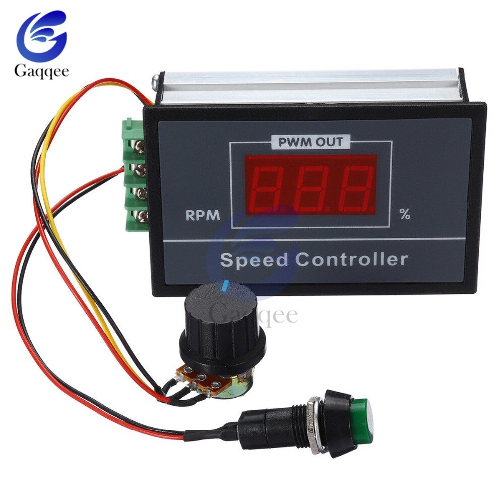 30A DC 6V-60V 12V 24V 48V 48V PWM controlador de velocidad del Motor pantalla LED Digital 0 ~ 100% ajustable 15KHZ con interruptor de potenciómetro