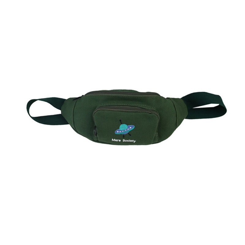 Mannen Taille Tas Voor Vrouwen Banaan Fanny Pack Canvas Riem Tassen Harajuku Borst Zakken Vrouwelijke Toevallige Bum Pack: Green fanny pack