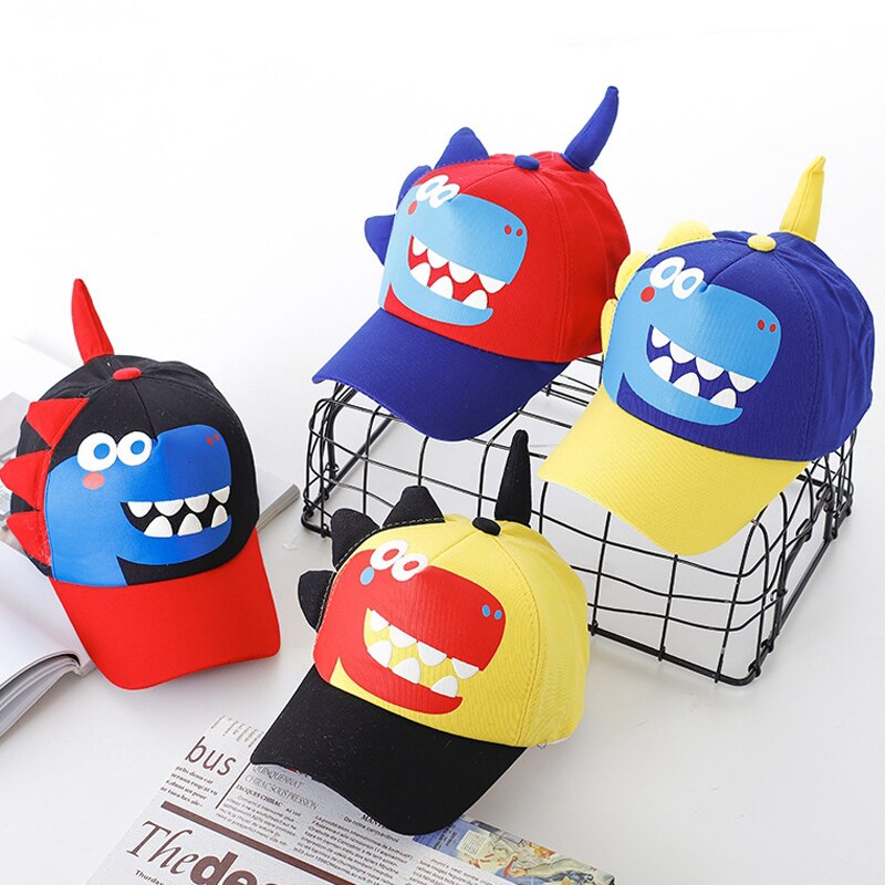 Spring Summer Baby Hat Cartoon Dinosaur Kids Boys Baseball Cap Casual Outdoor Children Snapback Hat