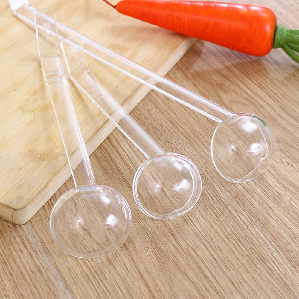 3pcs Punch Serving Ladle Clear Hard Acrylic Ladle Long Handle Spoons for Soup Cooking Stirrer Kitchen Tools