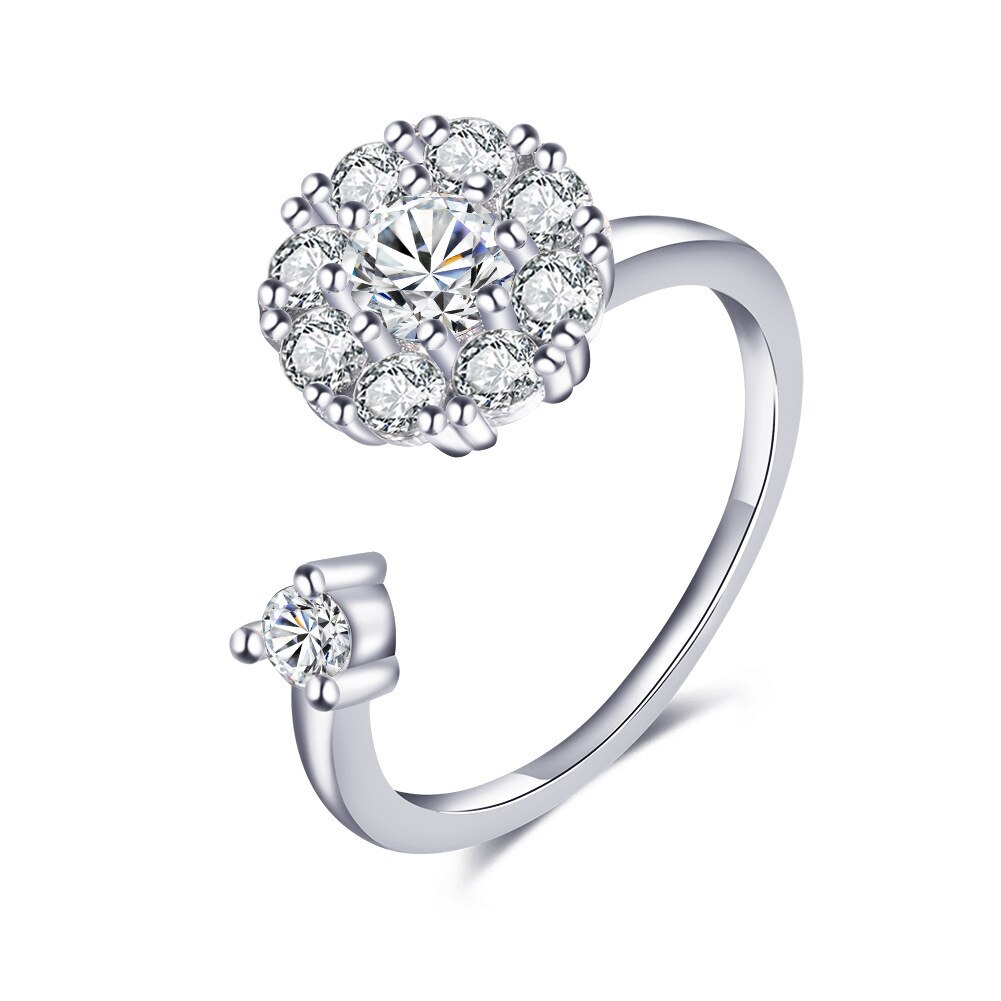 Finger Spinner ansia anello apertura regolabile strass ruota anelli Stress allevia gioielli giocattolo per ragazze donna regali moda: E