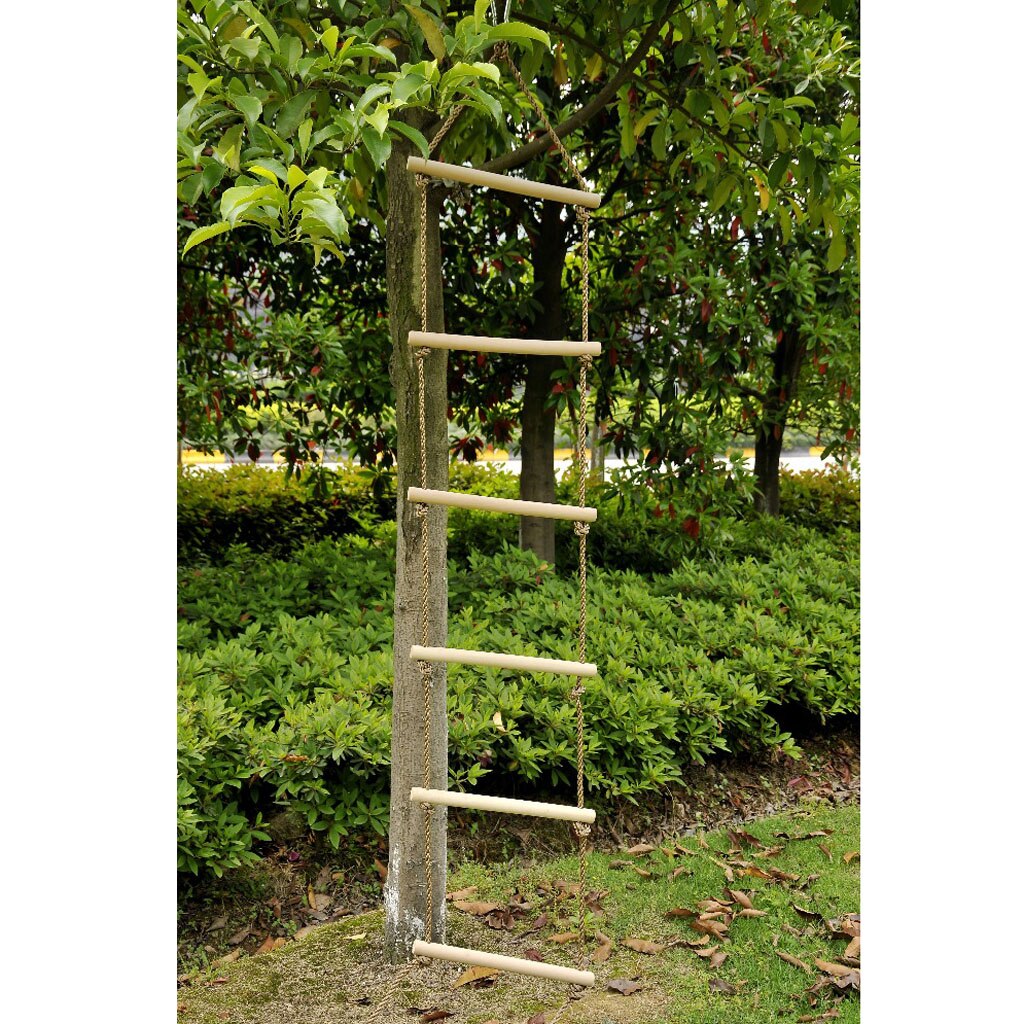 Kids Kinderen Indoor En Outdoor Speelhuisje Houten 5 Rungs Touw Klimmen Ladder Speelgoed Veiligheid Grappig Speelgoed