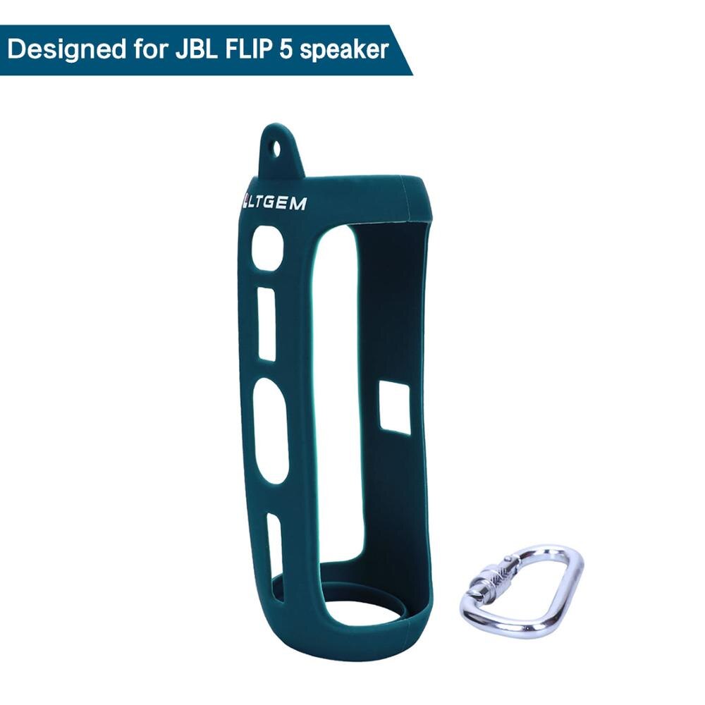 Ltgem Siliconen Case Voor Jbl Flip 5 Waterdichte Draagbare Bluetooth Speaker: dark blue