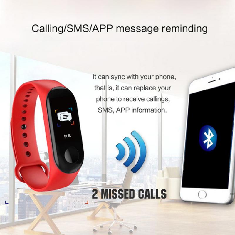 Fitness Horloge M3 Band, Smart Bloeddruk Armband Polsband Tracker, Hartslag
