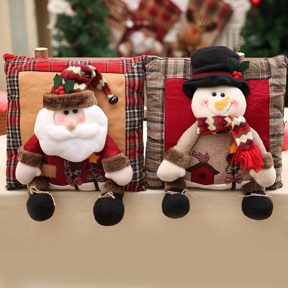 Jul säckväv kudde jul heminredning santa snögubbe kudde kudde