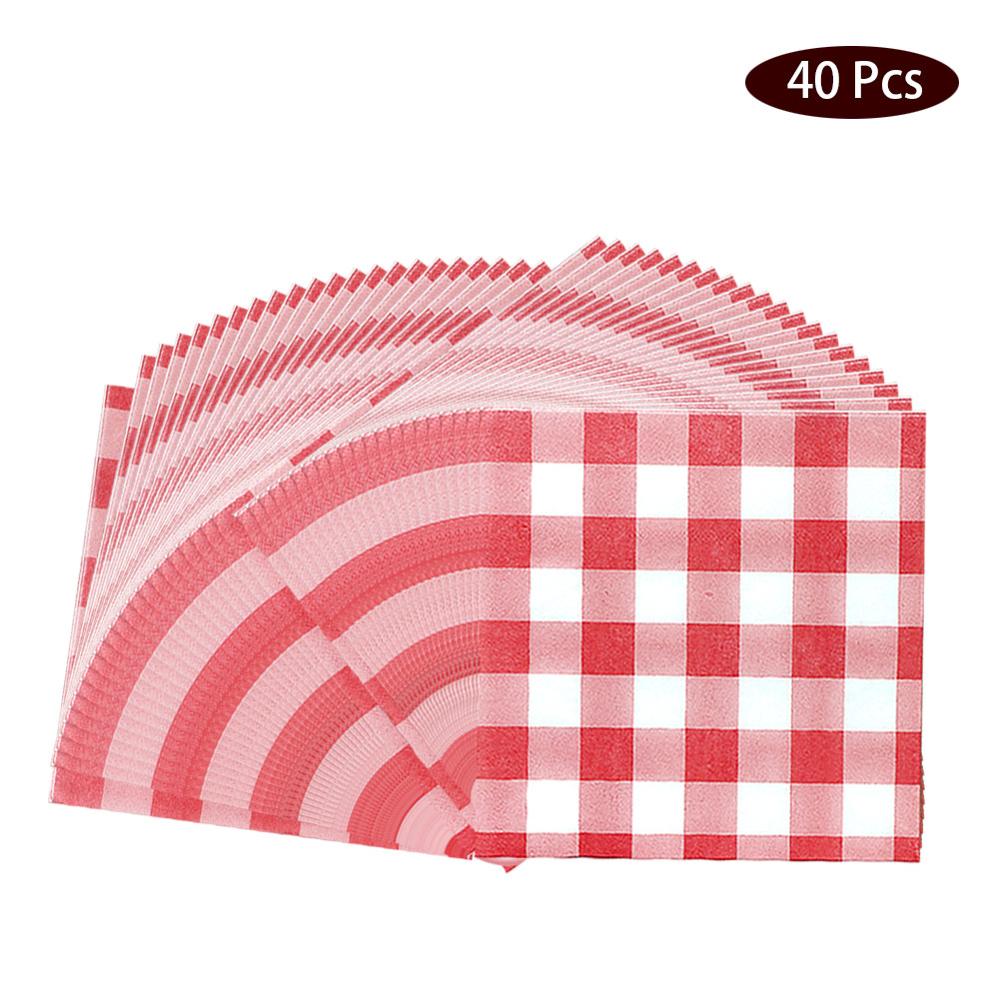 OurWarm Disposable Tableware Red and White Checkered Perfect for Italian Dinner Party Square Tablecloth Strawberry Birthday: Blue