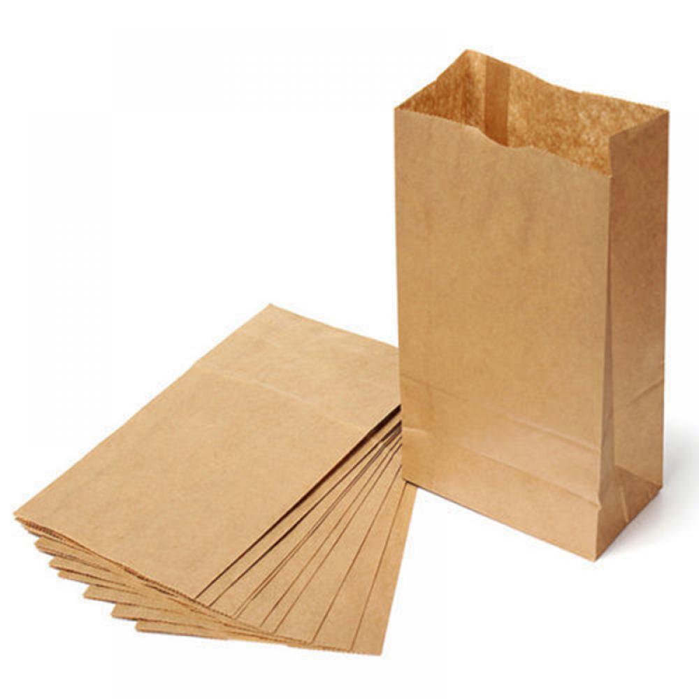 Juego de 10 bolsas pequeñas de papel Kraft para , bolsas para comida, pan, sándwich, , boda, Favour 24X12.5X7cm