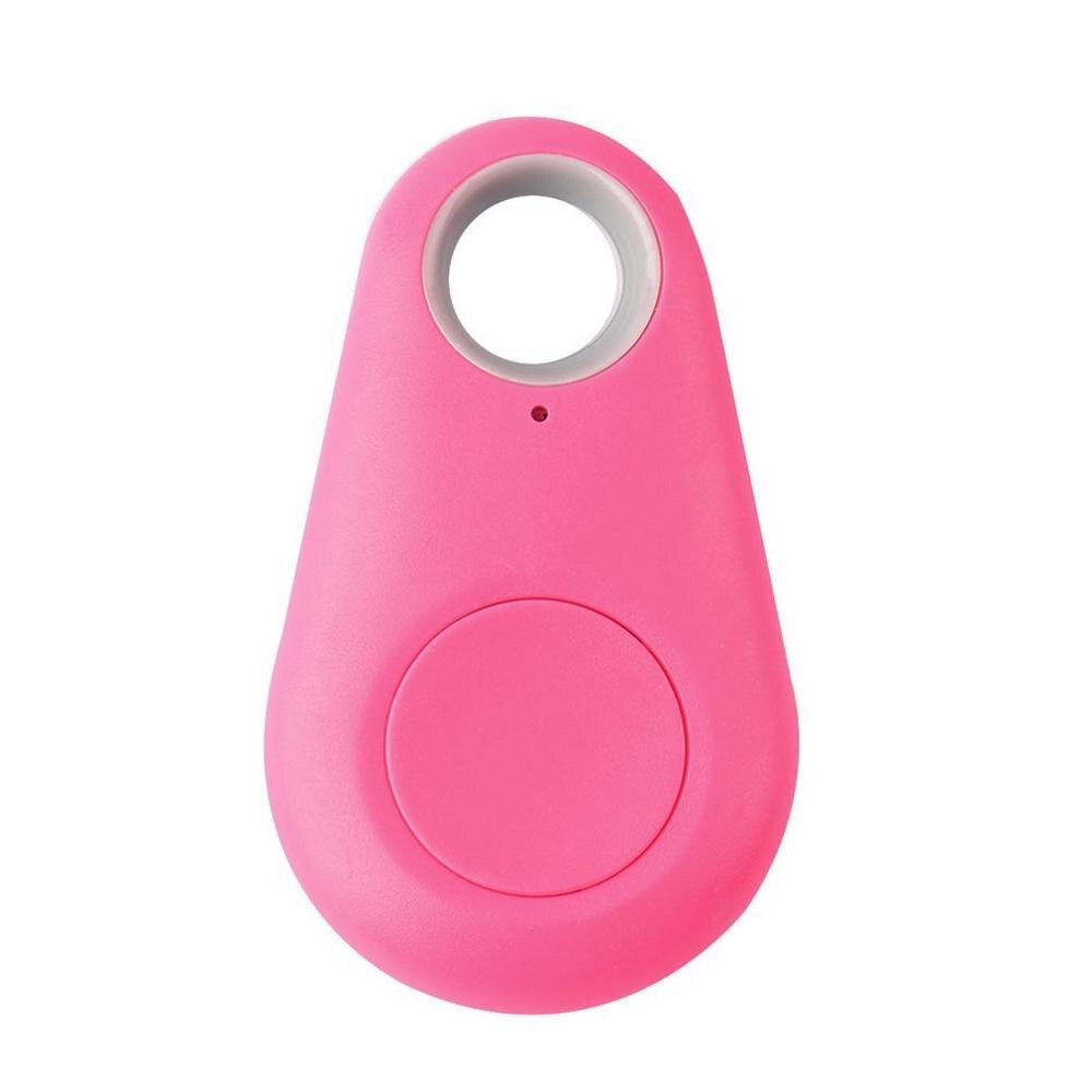 Smart fjernbetjening ældre anti mistet nøglering alarm bluetooth tracker nøglefinder tags gps locator: Lyserød