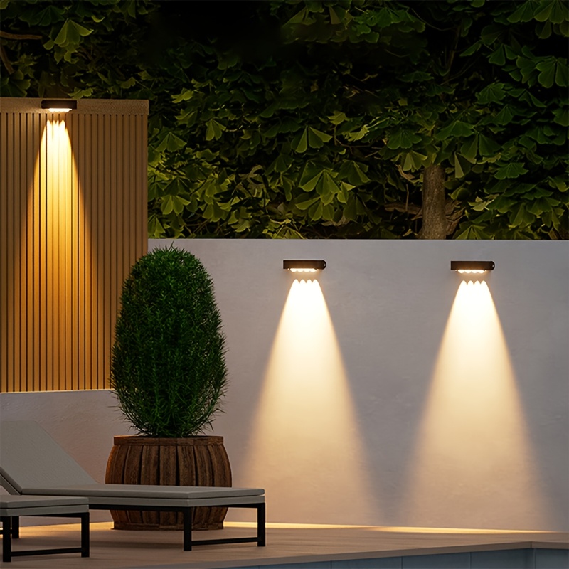 Solcelledrevne gjerdelys mini solcellelampe utendørs vanntett for terrassetrapp veranda balkong gangvei hage hage uteplassdekor 4- pakning