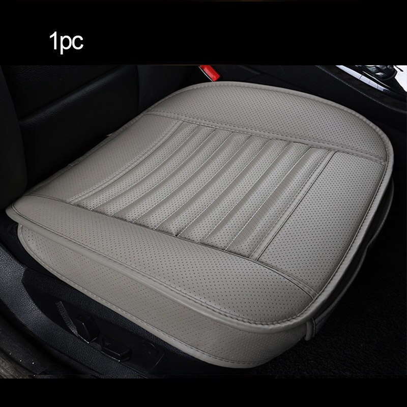 Auto Stoelhoezen Universele Pu Lederen Bekleding Vier Seizoenen Auto Stoelhoezen Kussen Auto Interieur Accessoires Mat Protector: 1pc Front Gray