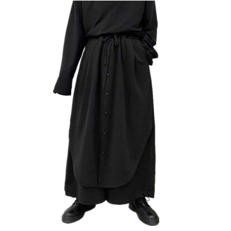 Casual Broek Brede Benen Deze Trend Lente Zomer Losse Broek Dark Afdeling Culottes Valse Mannen Twee Modellen Berg Negen Ha