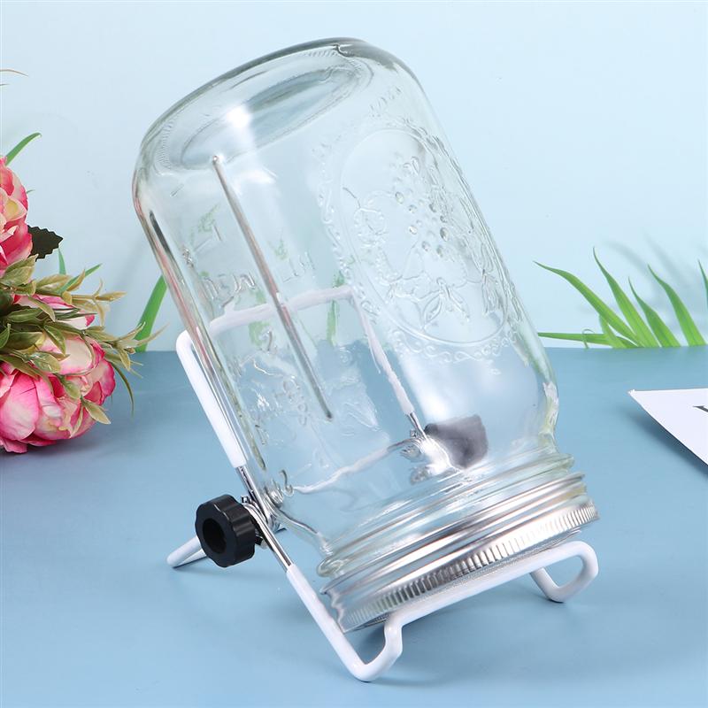 3PCS Glass Sprouter Jars Wide Mouth Mason Jars Seed Sprouting Jar Kit for Home Kitchen Garden (940ml with Lid and Rack)