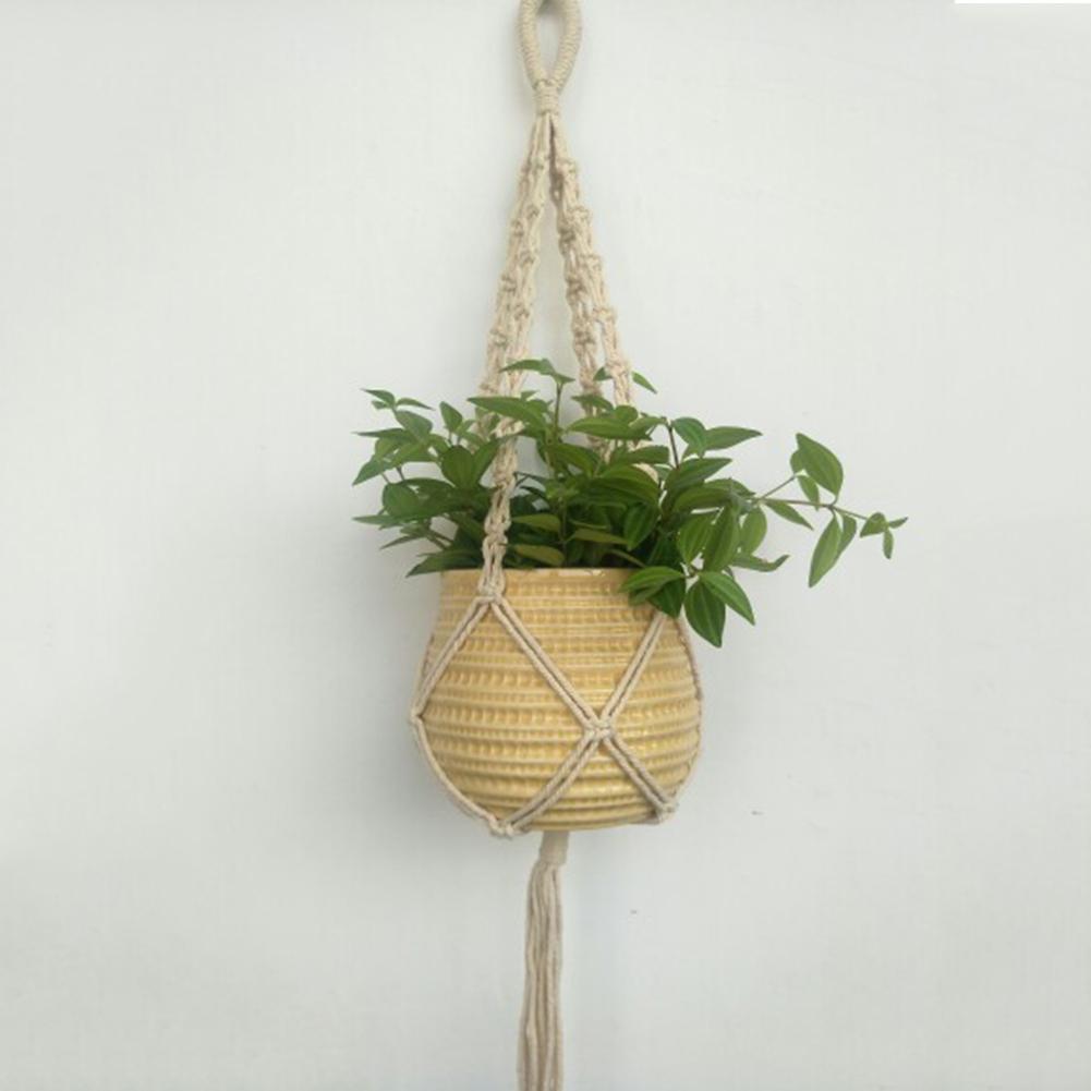Handmade Macrame Plant Hanger Flower / Pot Hanger Pot Tray for Wall Decoration Countyard / Garden Pot Tray for Plant: 09