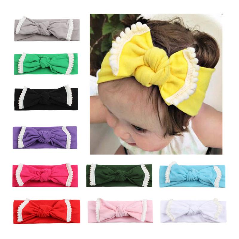 Colorful Headwear Baby Girl Solid Color Bowknot Headband Hair Accessories For Baby Newborn