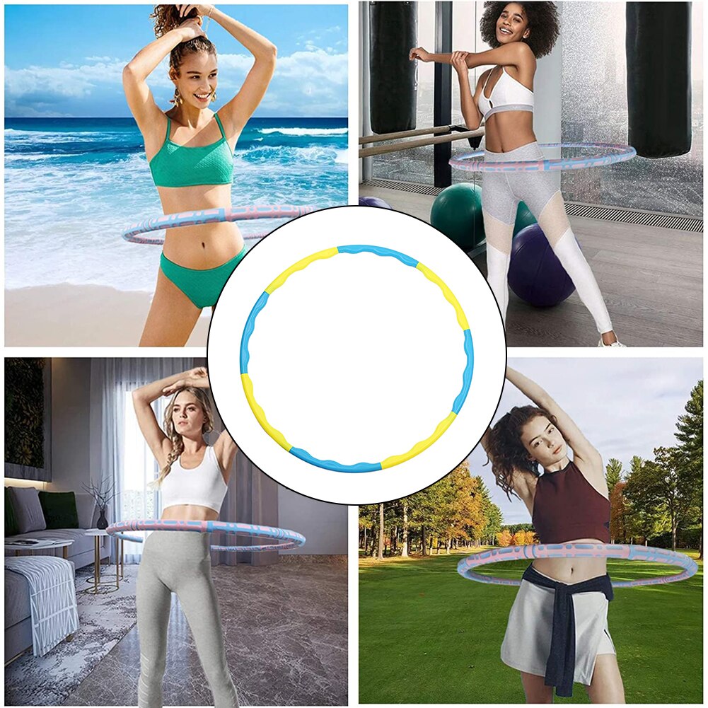 Weighted Exercise Hoop Portable Exercise Fitness Removable 8 Sections Splicing Hoop For Adults Kids Gym Equipment Waist Trainer