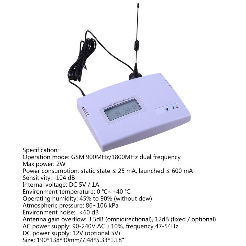 GSM Network- Dialer 900/1800MHz Dual Band Fixed Wireless Terminal LCD Display FWT US Plug T84D