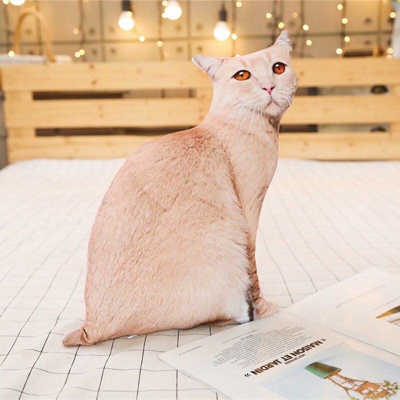3d trykte simulering katt tiger kort plysj dyrepute ryggpute supermyke ting sovesofa puter barnebursdag: 02 / 50cm