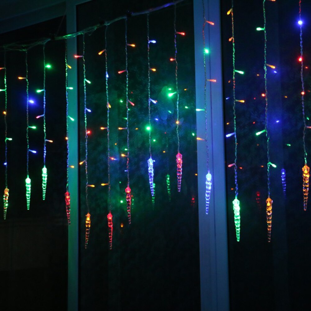 Waterproof Outdoor Christmas Ice Piton LED String lights Flashing Lights Curtain Lights Party Connectable Wave Fairy Light D30: Multicolor / UK Change Over Plug