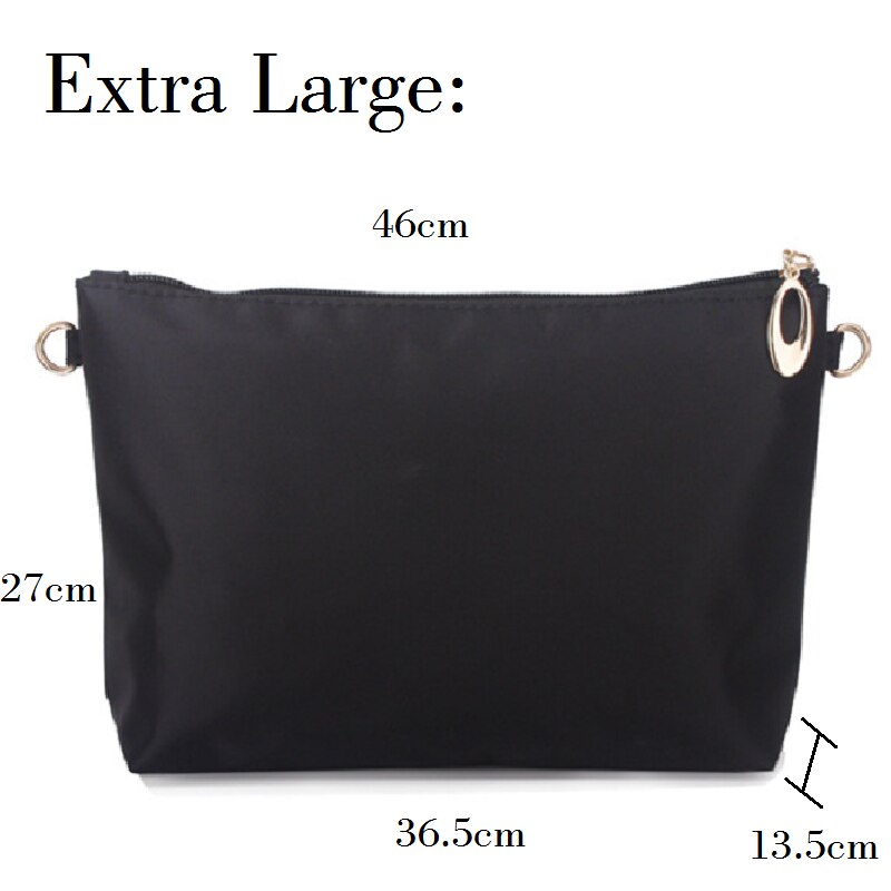 Nylon Tasche Einfügen Organizer Mit Zipper Taschen Weiches Licht Perfekte Geldbörse Veranstalter zu Halten Alles Ordentlich bolsa de maquiagem: Black Extra Large