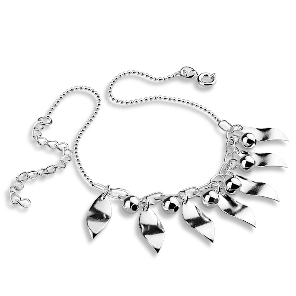 Indische fuß schmuck 925 Sterling silber ketten frauen Blatt anhänger Frau fuß ornamente von silber Sommer kollokation dekoration
