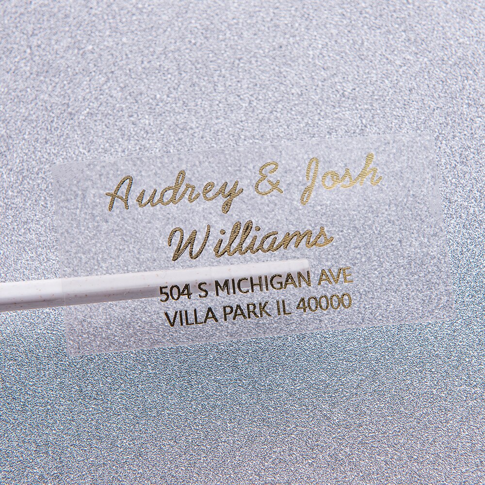 Nach Rückkehr Adresse Etiketten, Klar Adresse Aufkleber, Gold, transparent Adresse Aufkleber, Rückkehr Versenden Aufkleber, Hochzeit