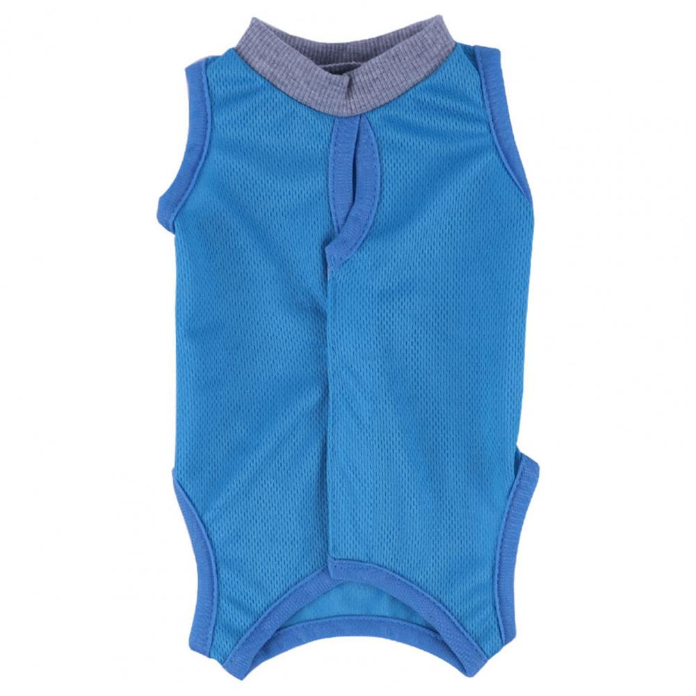 Combinaison neutre pour chat, combinaison de récupération confortable, réglable, Anti-léchage, vêtements de stérilisation, fournitures pour animaux de compagnie, gilet à sangle corporelle: S / Bleu