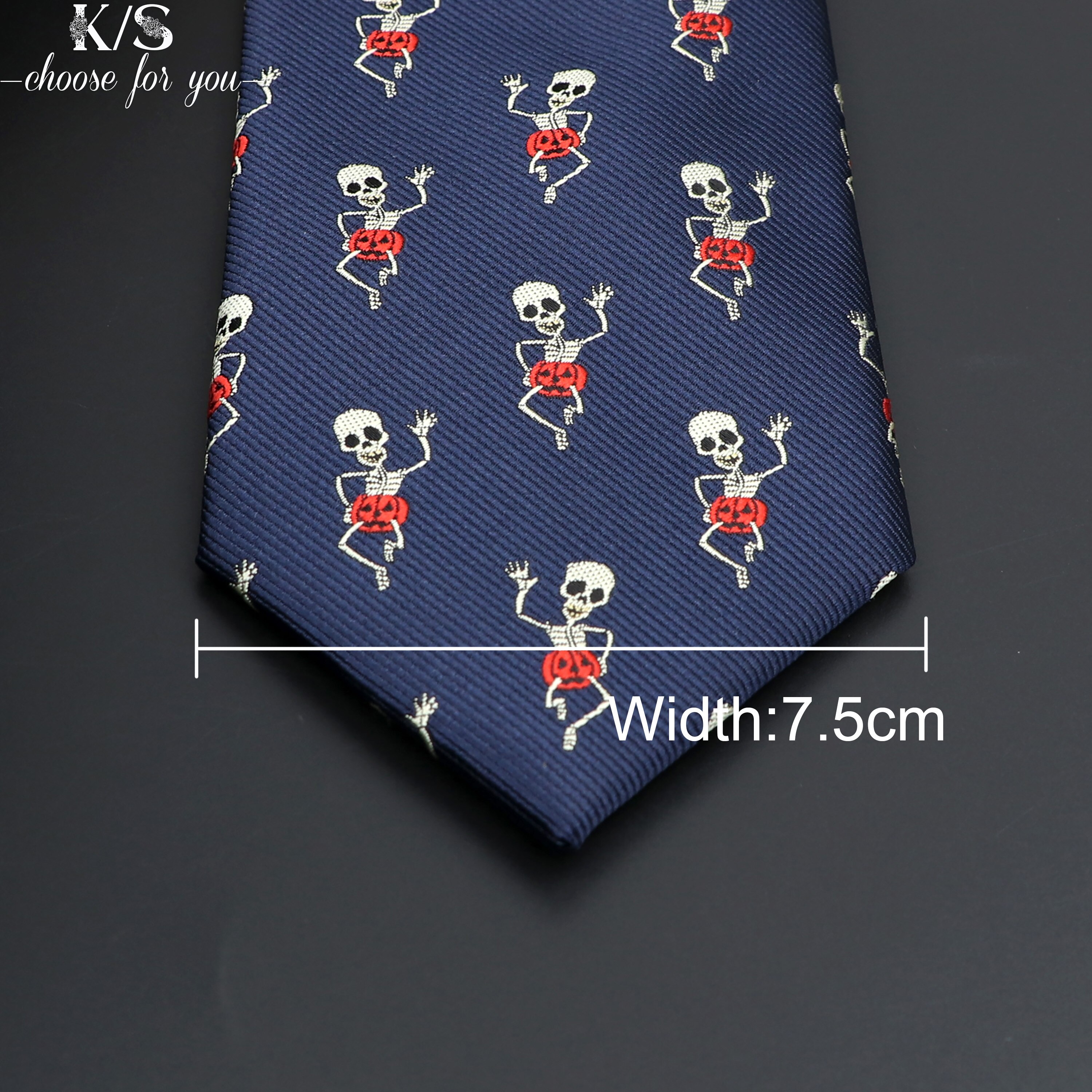 décontracté crâne cravates pour hommes classique mince 8cm Polyester cravates homme cravate pour hommes mariage marié cravate d'affaires