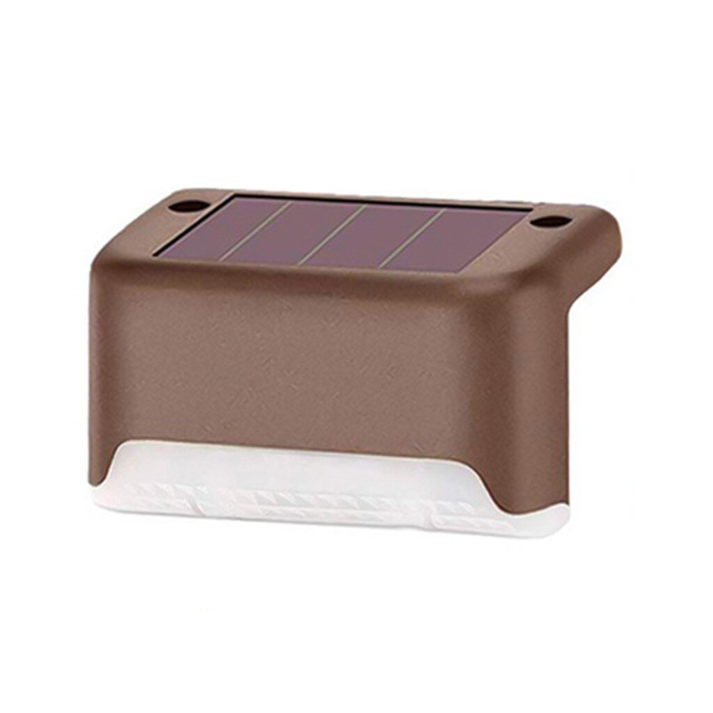 Solar Tuin Licht Led Trap Hek Stap Verlichting Outdoor Waterdichte Lamp: Brown