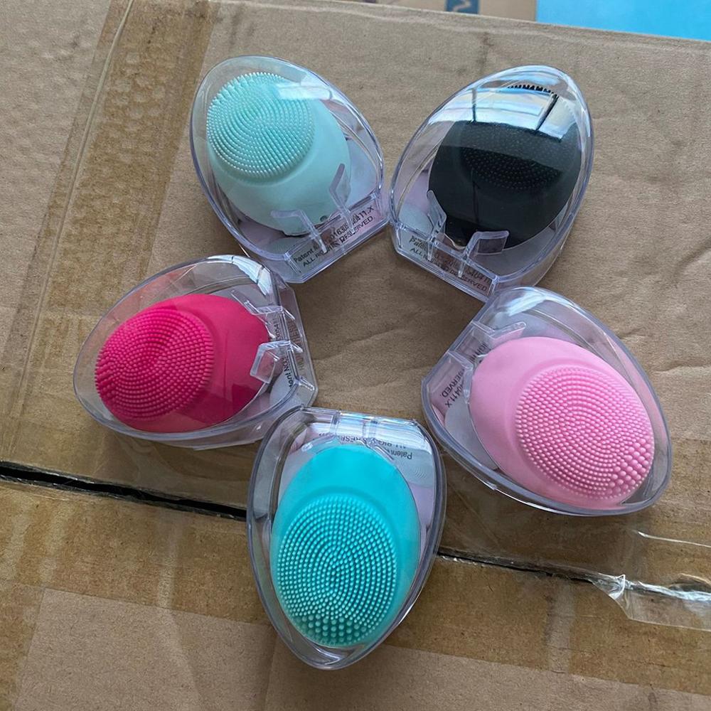 Mini Instrument de nettoyage en Silicone électrique petit oeuf magique forme Massage Vibration brosse de nettoyage du visage