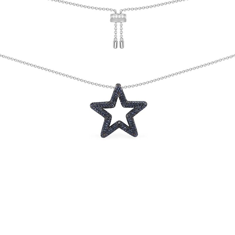 Moda jóias marroquinas nova cor ajustável estrela colar de ouro branco requintado estrela decoração feminino romântico jóias presente: AC5443XKB