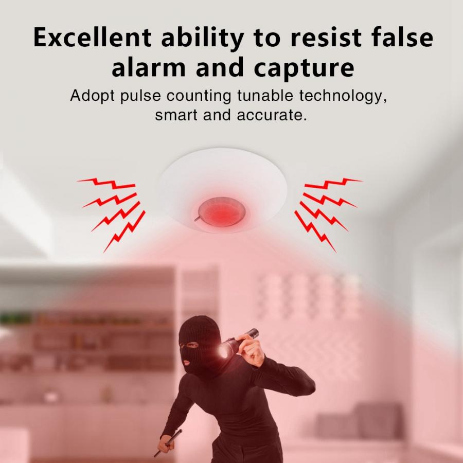 Wired Passive Infrared Detector 12V Wired Indoor Top Mounted 360 Degree Passive Infrared Motion Detection Sensor Alarm