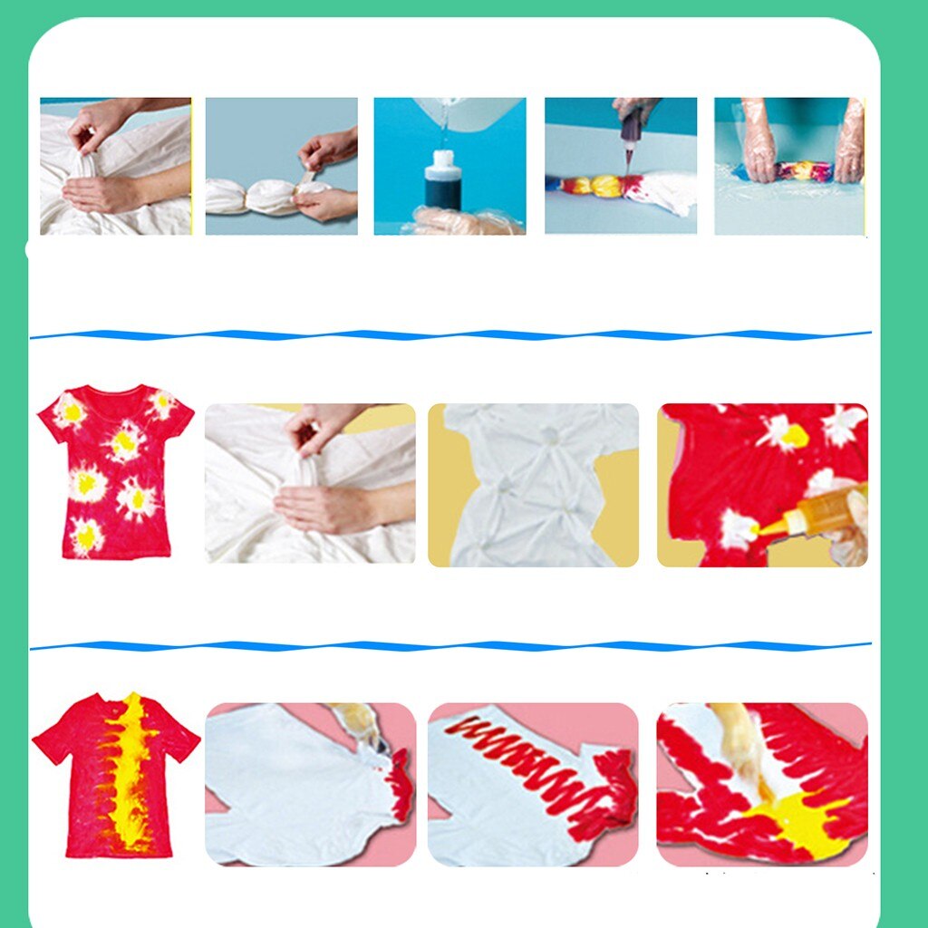 3/5/24 pièces tulipe permanente une étape cravate ensemble de teinture Kits de bricolage pour tissu Textile artisanat Arts vêtements pour projets Solo colorants peinture Z0526