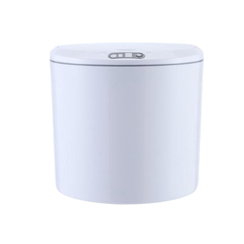 Electric Automatic Mini Car Trash Can Bin with Lid Auto Dustbin Organizer Leak Proof Vehicle Trash Bin Garbage,White