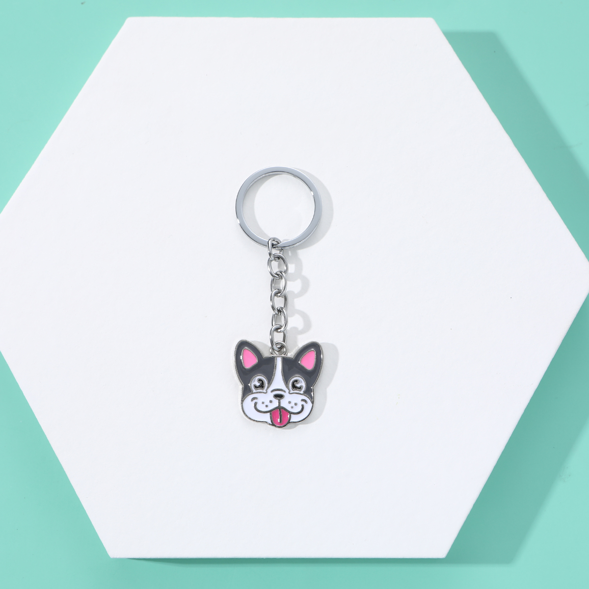 Pet German shepherd dog Keychain Dog Pendant Animal Bell Enamel Keyring Women Bag Jewelry Girls