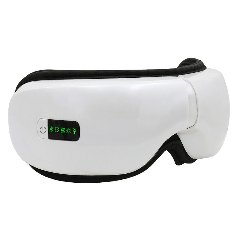 Smart Eye Massager with Heat Vibration Air Pressure Bluetooth Music Eye Care Massage Device Eyes Fatigue Relief Therapy Glasses: White without box