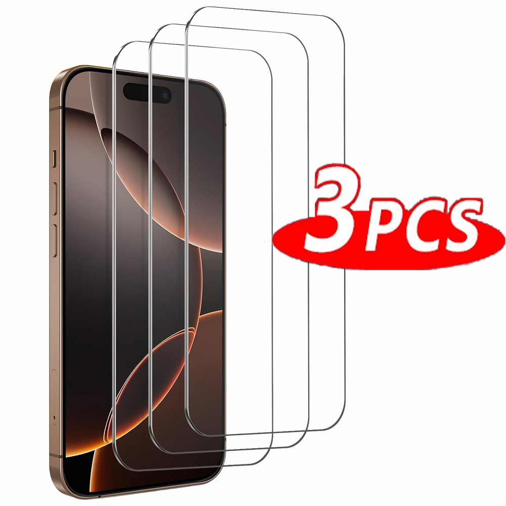 1~3pz HD Vetro temperato per iPhone 17 16e 16 15 14 13 pro Max pellicola salvaschermo per iPhone 11 12 pro vetro per telefono iPhone 16 pro: cremisi / Fascio 4