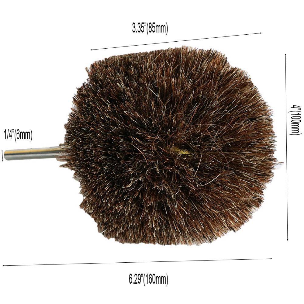2PCS Abrasive Sisal Filament &amp; Horse Hair Brush Polishing Grinding Head Woodworking Furniture For Drill Rotary Tools shank 6mm