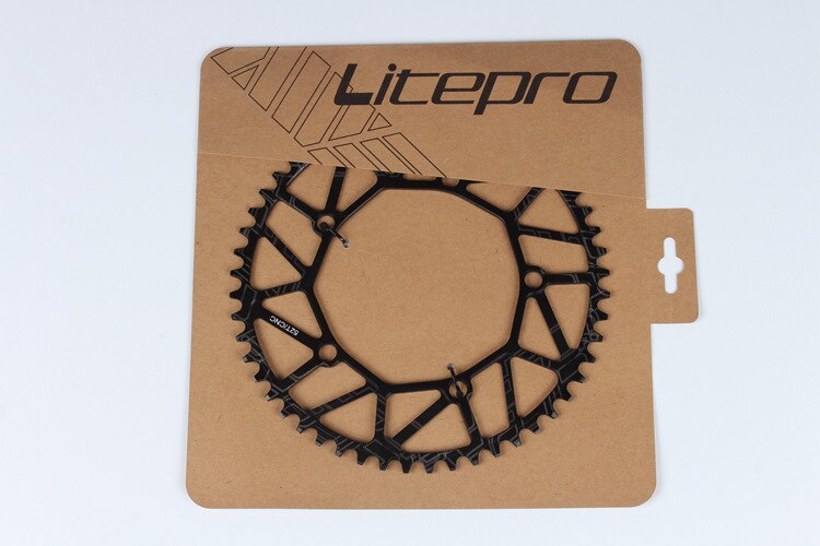 Litepro Bici Pieghevole 170 millimetri Guarnitura 130bcd Catena di Riciclaggio Della Bicicletta-anelli Manovella Set 50-58t: Black 52T chainring
