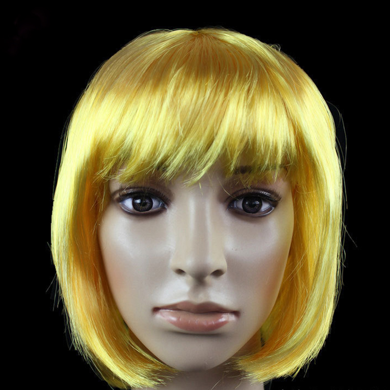 Peluca Bob para mujeres bonitas, pelucas Bob cortas, Natural, Cosplay de Halloween, pelucas de Anime, peluca sintética de colores bonitos para diaria de Navidad: Azul