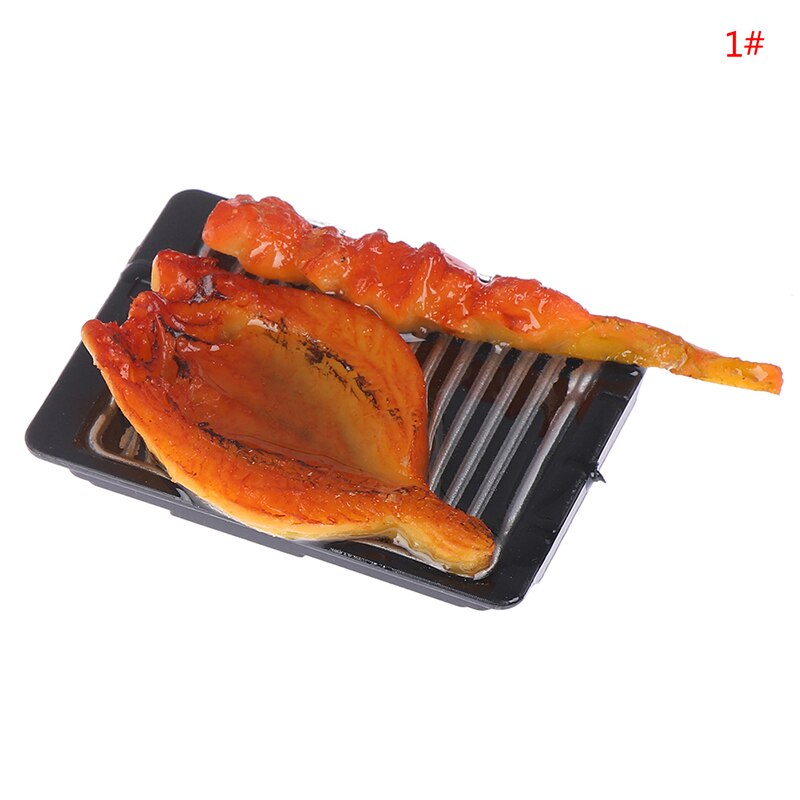 Mini Pretend Food Simulation BBQ Miniature Black BBQ Grill Garden Outdoor Accessory For Doll House Kitchen Decoration Toys