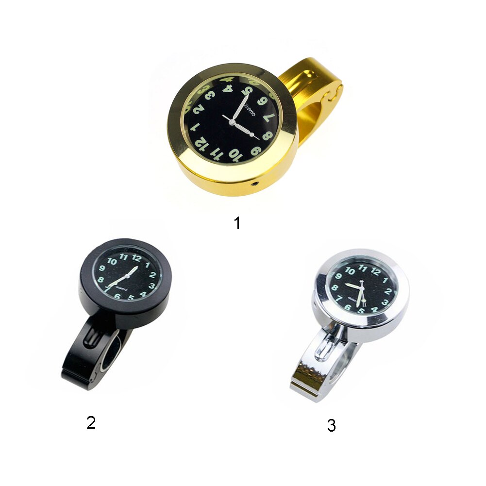 Universele Waterdichte 7/8 Motorcycle Fietsstuur Mount Klok Horloge Duurzaam Aluminium Klok Vergrendeld Om Stuur
