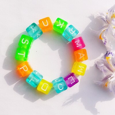 Korean Color Children's Bracelet Acrylic Girls Bead Bracelet Children's Jewelry: HJ-2