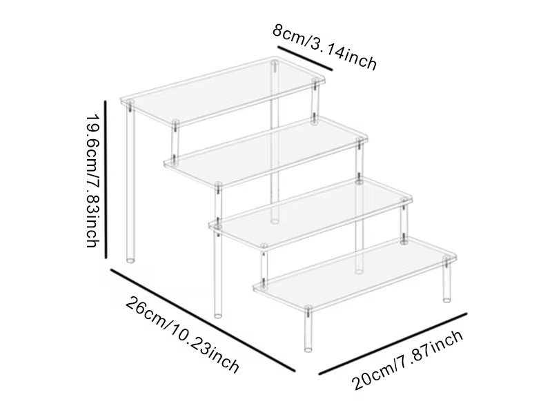 1 Set Display Stand Rack Oogschaduw Parfum Organizer Dozen Transparant Meerlaags Acryl Opbergrekken Desktop Cosmetica Plank: GRIJS