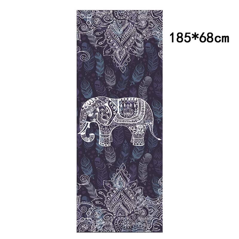 Toalla de Yoga antideslizante para viajes, manta plegable para ejercicio físico, Pilates, esterilla de Yoga impresa de secado rápido, cubierta de 185x68cm: 3