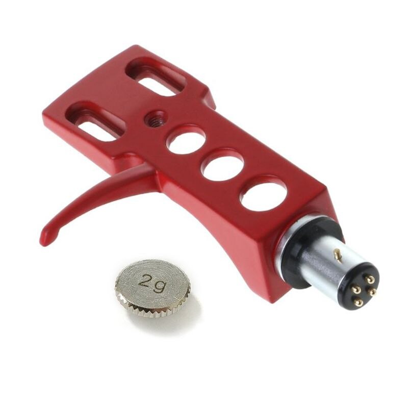 Universele Draaitafel Headshell Mount Lp Phono Cartridge Vervanging Fonograaf Hoofd Houder Stylus Lood Draad: Red