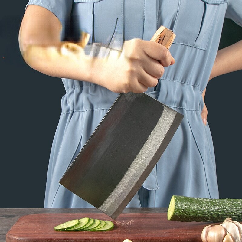Kitchen Knife Household Chef Knife Cutting Kitchen Knife Forged Manganese Steel Chop Pig Grass Knife Vegetable Knife
