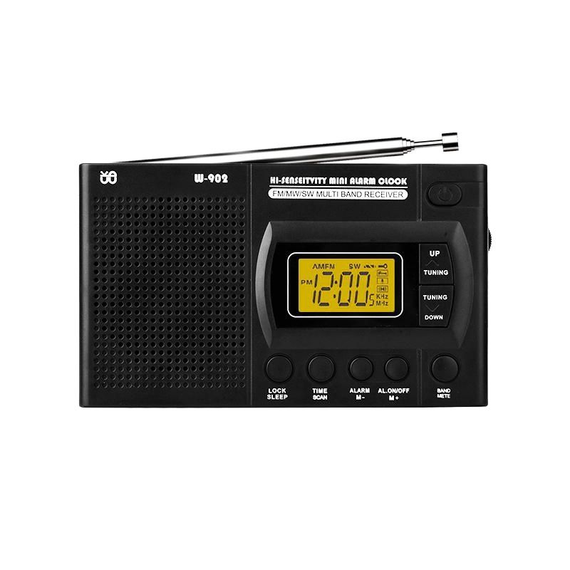 Draagbare Volledige Band Radio Fm Am Sw Led Digitale Scherm Klok Usb Player Speaker Radio Antenne Schaalbare Digitale Radio