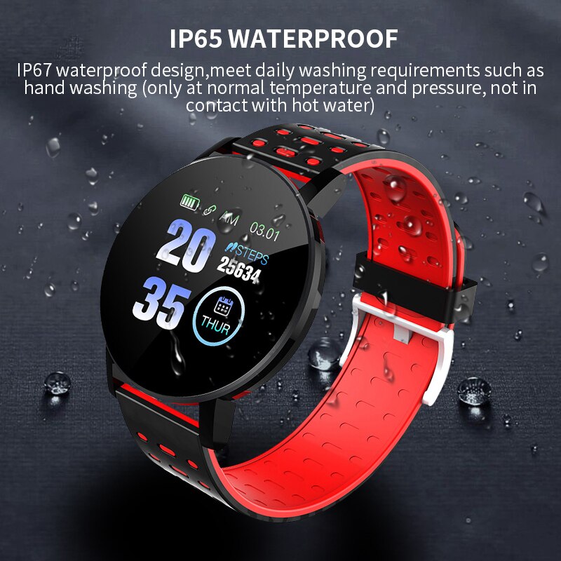 119 Plus Bluetooth Smart Uhr Männer Blutdruck Smartwatch Frauen Uhren Smart Band Sport Tracker Smartband Für Android