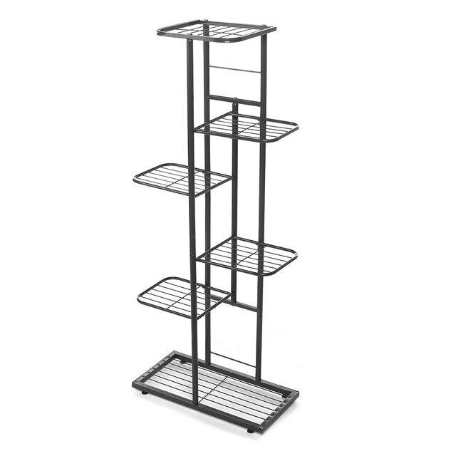 108cm metal 6 poziomów półki na rośliny żelazny stojak na kwiaty kwiat pojemnik na sadzonki uchwyt stojak wystawowy ogród balkon Dom dekoracje regał: szary srebro